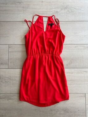 Banana Republic Vibrant Red Spaghetti-Strap V-Neck Backless Mini Dress Size 2